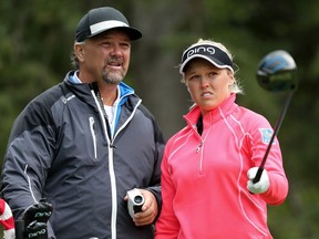 Brooke Henderson with her dad Dave.