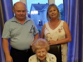 Ken Black, his 99-year-old mom, Elsie, and sister. Elsie lives in the Richmond Care Home, a small home outside of Ottawa for women with dementia.