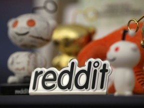 Reddit mascots are displayed at the company's headquarters in San Francisco, California April 15, 2014.