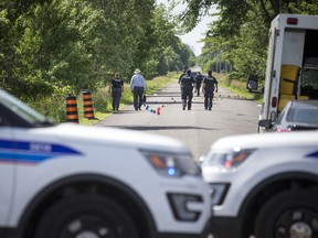 OTTAWA — July 5, 2020 — Part of Nixon Drive near Dalmeny Road, south of Ottawa, was closed as Ottawa police were investigating a fatal single-vehicle collision Sunday, July 5, 2020. ASHLEY FRASER, POSTMEDIA