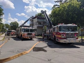 Ottawa Fire on scene of a 2-Alarm fire at 46 Nelson Street. This is a 3-storey unoccupied building under renovation. Fire is located on the top floor and in the roof area. No injuries reported.