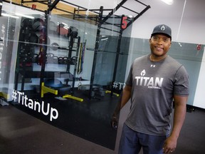 Llew Ncwana, owner of Titan Performance Centre shows the sectioned off training areas in the gym at the Richcraft Sensplex, Tuesday, July 14, 2020.