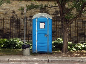 A public washroom installed on Lisgar in Ottawa, July 14, 2020.