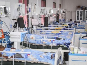 Beds are set for patients who are infected with the coronavirus (COVID-19) in the Intensive Care Unit (ICU) at Martini hospital in Mogadishu, Somalia, on July 29, 2020.