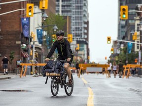 Bank Street between Queen Street and Flora Street was closed for vehicle traffic on Saturday, July 11, 2020.