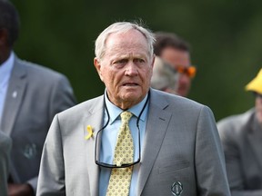 Jack Nicklaus looks on after the final round of the 2019 Memorial golf tournament at Muirfield Village Golf Club.