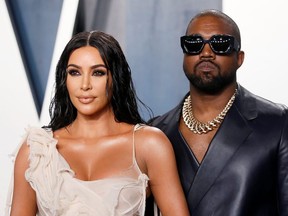 FILE PHOTO: Kim Kardashian and Kanye West attend the Vanity Fair Oscar party in Beverly Hills during the 92nd Academy Awards, in Los Angeles, California, U.S., February 9, 2020. REUTERS/Danny Moloshok/File Photo ORG XMIT: FW1