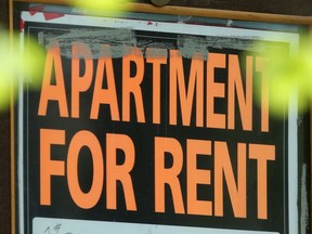An apartment for rent sign in Winnipeg.