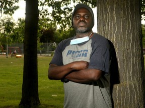 Obi Ifedi returns to the public park near his Grenon Avenue home where he was assaulted by an Ottawa bylaw officer while walking with his young daughter.