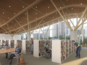 Design for the $192.9-million super library on LeBreton Flats. The City of Ottawa