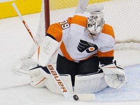 Philadelphia Flyers goaltender Carter Hart lost Saturday, but he hasn’t suffered two straight defeats since Jan. 2-4. USA TODAY