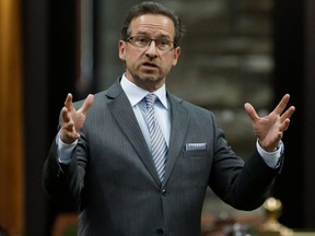 Bloc Quebecois leader Yves-Francois Blanchet speaks during Question Period in the House of Commons in Ottawa April 20, 2020.