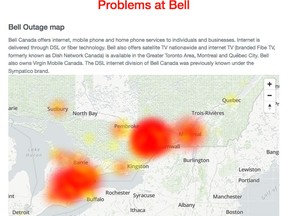 Bell network outage on Thursday affected parts of Ottawa.
