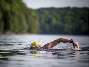 Open-water swimmers were out at Meech Lake early in the morning of July 25, 2020.