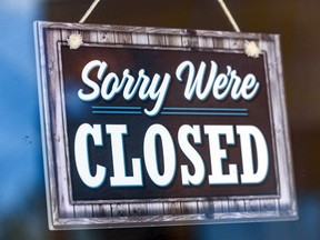 A file photo of a closed sign.