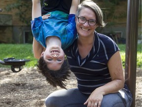 Lisa Nafziger with her eight-year-old son, Zeb Nafziger Morgan.