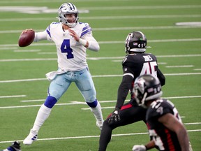 Dak Prescott and the Cowboys had a hug comeback win against the Falcons on Sunday.
