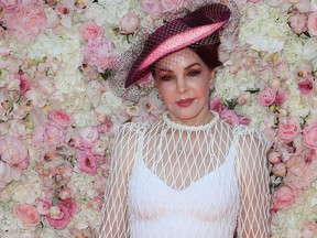 Priscilla Presley poses at the Kennedy Marquee on Kennedy Oaks Day at Flemington Racecourse on Nov. 9, 2017 in Melbourne, Australia.