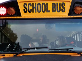Mandatory masks now on some school buses.