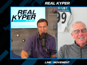 Broadcast veterans Nick Kypreos (left) and 
Doug MacLean chat during a recent episode of Real Kyper at Noon.