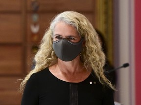 Governor General Julie Payette takes part in a swearing in ceremony at Rideau Hall in Ottawa on Tuesday, Aug. 18, 2020. An Ottawa-based consulting firm with a history of reviewing allegations of workplace harassment on Parliament Hill is being tasked to do so again at Rideau Hall.