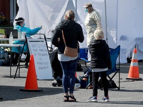 A pop-up COVID-19 testing site at Collège Catholique Franco-Ouest in Nepean on Friday, Sept. 18, 2020.