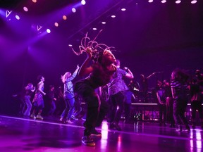 The cast performs during the curtain call of the opening night of the broadway show "Jagged Little Pill" at Broadhurst Theatre on December 05, 2019 in New York City.