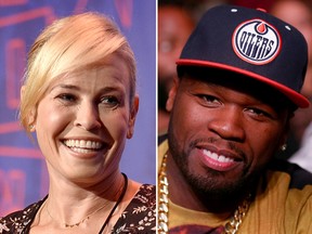 Chelsea Handler and 50 Cent.
