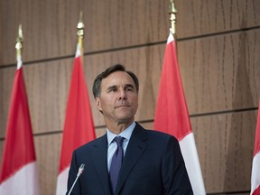 Minister of Finance Bill Morneau announces his resignation during a news conference on Parliament Hill in Ottawa on August 17, 2020.