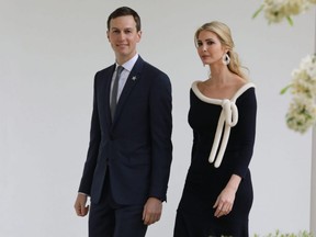 Jared Kushner (left) and his wife Ivanka Trump, special advisers to U.S. President Donald Trump, are threatening to sue The Lincoln Project for billboards displayed in New York City critical of the couple.