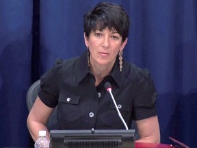 Ghislaine Maxwell, longtime associate of accused sex trafficker Jeffrey Epstein, speaks at a news conference in New York June 25, 2013.