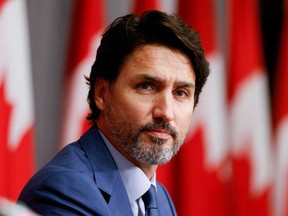 Prime Minister Justin Trudeau takes part in a news conference on Parliament Hill in Ottawa, Sept. 25, 2020.