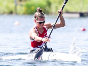 Maddy Schmidt competes in an international kayak competition at Duisburg, Germany.