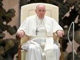 Pope Francis attends the weekly general audience in Aula Paolo VI at the Vatican, Oct. 28, 2020.