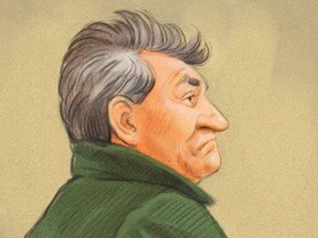 A courtroom sketch of Jimmy Wise.