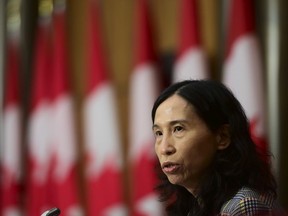 Chief Public Health Officer Dr. Theresa Tam provides an update on the COVID pandemic during a press conference in Ottawa on Tuesday, Nov. 17, 2020.