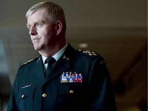 FILE: Rick Hillier pauses during an interview at the Edmonton Garrison, in Edmonton on Thursday, April 17, 2008.