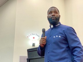 Jasper Simmons at Cornerstone Abundant Life Church, where he's an elder. His father Terry founded the church nearly 20 years ago.