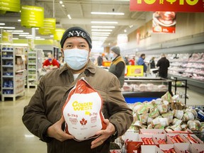 Alex Caberte was excited for his free turkey, that he will YouTube how to cook for his family. He picked up his turkey at the Real Canadian Superstore in Westboro, on Saturday.