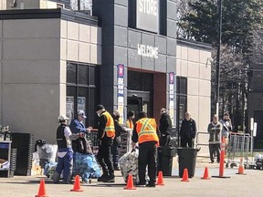 Empties are returned to The Beer Store location at Danforth Ave., east of Victoria Park Ave., in Scarborough on April 25, 2020.