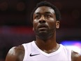 John Wall of the Washington Wizards looks on against the Toronto Raptors in the first half during Game 6 of Round One of the 2018 NBA Playoffs at Capital One Arena on April 27, 2018 in Washington, D.C.