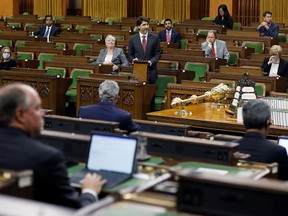 Prime Minister Justin Trudeau makes a speech in the House of Commons on Parliament Hill in Ottawa September 24, 2020.