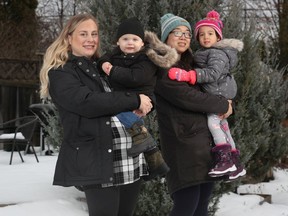 Kristie Vanbergen and Sandra Oey with their kids Max and Aurelia in a photo taken in late November.