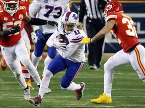 In Sunday’s AFC Championship game loss to the Kansas City Chiefs, previously injured Cole Beasley led the Buffalo Bills with seven catches for 88 yards. Getty images