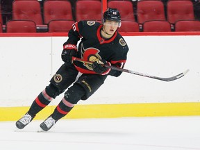 Senators rookie Tim Stuetzle returned from a three-game injury absence to play his third NHL game late Monday against the Vancouver Canucks.