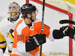 Philadelphia Flyers forward Joel Farabee  celebrates after scoring a goal on Jan. 13, 2021.


Eric Hartline-USA TODAY Sports ORG XMIT: IMAGN-444910