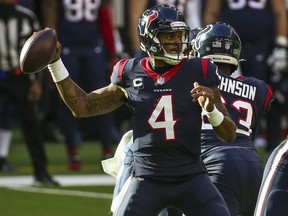NFL Network says the Carolina Panthers will aggressively pursue Houston Texans quarterback Deshaun Watson. USA TODAY