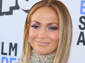 In this file photo taken on February 08, 2020, US singer Jennifer Lopez arrives for the 35th Film Independent Spirit Awards in Santa Monica, California.