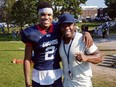 Akheem Mesidor (left) is thankful for the guidance and support he's gotten from Gridiron Academy's Victor Tedondo over the years.