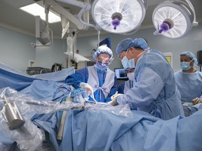 Hip replacement surgery at The Ottawa Hospital.